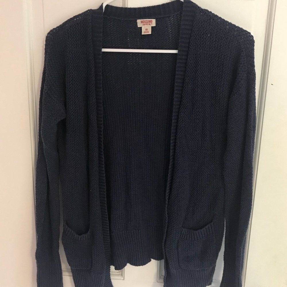 Mossimo Cable Knit Navy Cardigan Size XS